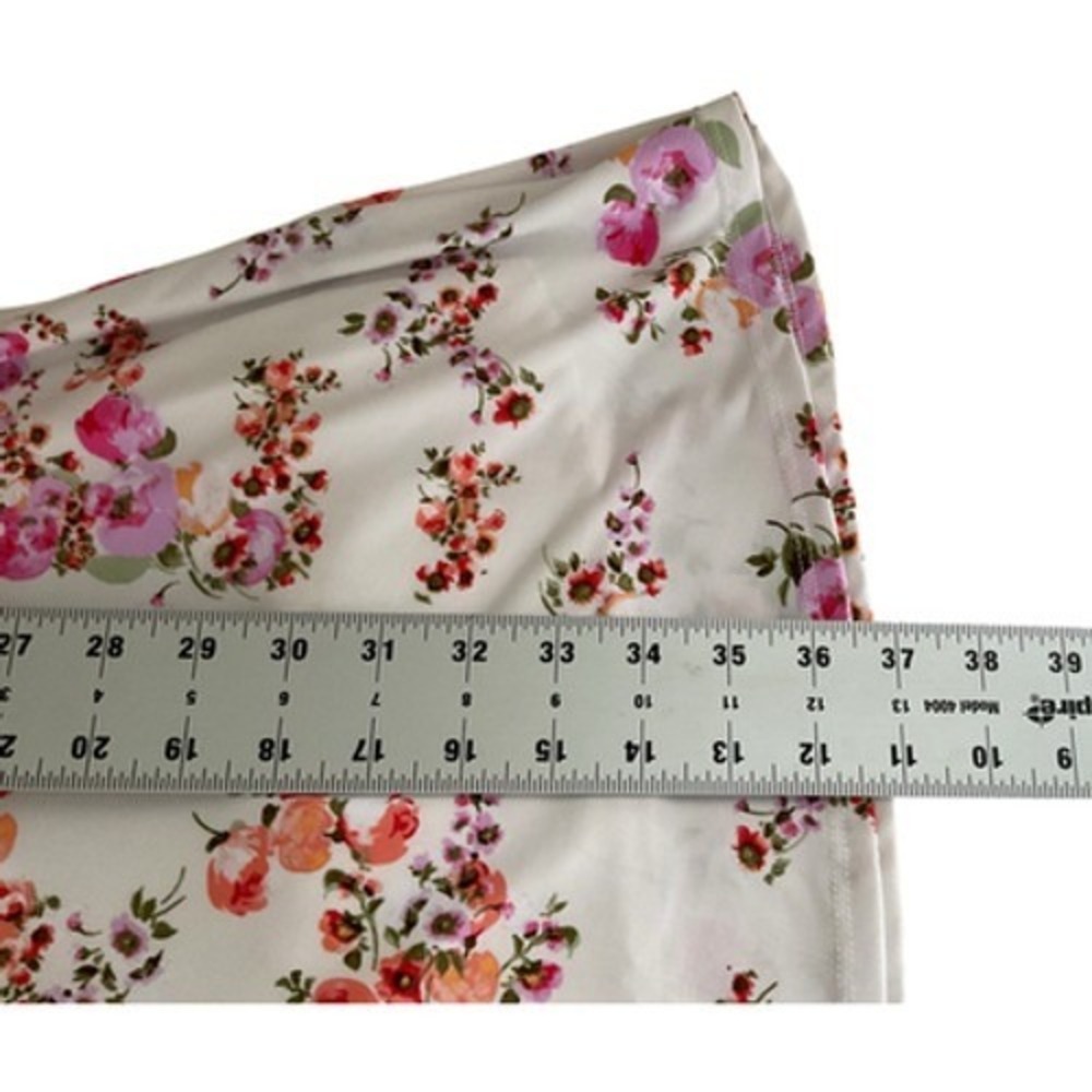 Kaileigh White Pink Floral Faux Wrap Sleeveless A-Line Midi Jersey Dress Size S - Picture 10 of 11